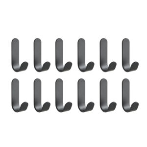 12Pcs Self Adhesive Hooks Heavy Duty Stainless Steel Wall Hooks Waterproof Sticky Hooks Bathroom Hang Towels Keys Coat Bags