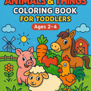 Farm Animals & Things Coloring Book for Toddlers Ages 2–4