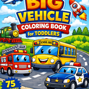 My First Big Vehicle Coloring Book for Toddlers: Fun and Easy Trucks, Cars, Trains and Planes for Ages 2–4