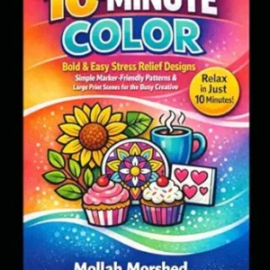 10 Minute Color Bold and Easy Stress Relief Designs Coloring Book cover