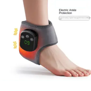 USB Heated Ankle Support with Hot Compress Massage Function Rechargeable Foot Ankle Joint Care and Foot Massager