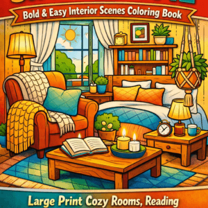 The Simple Home Bold and Easy Interior Scenes Coloring Book cover