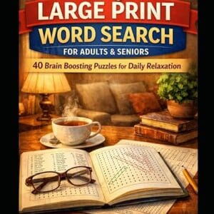 Easy Large Print Word Search for Adults and Seniors puzzle book cover