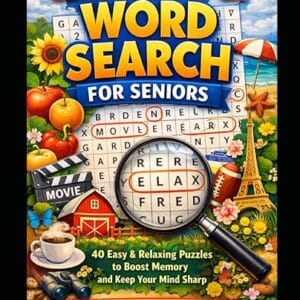 Large Print Word Search for Seniors 40 Easy Relaxing Puzzles book cover