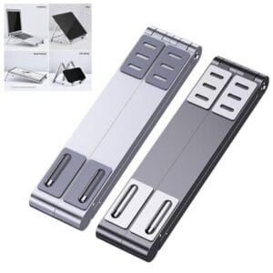 3 In 1  Foldable Laptop Holder Adjustable Aluminum Tablet Desktop Holder For Phone/iPad/Laptop Notebook Cell Phone Holder Stand Support