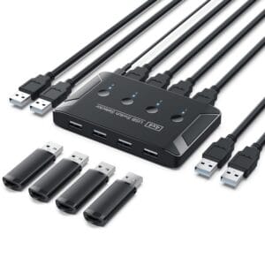 USB 2.0 Switch 4-in-4-out 4-port USB Keyboard Mouse Printer Shared Printer Switch