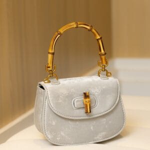 Western style bamboo joint handbag versatile commuting bag single shoulder crossbody saddle bag